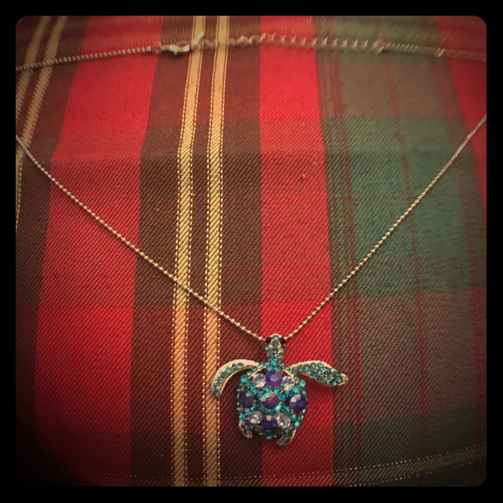 Blue Turtle beaded necklace